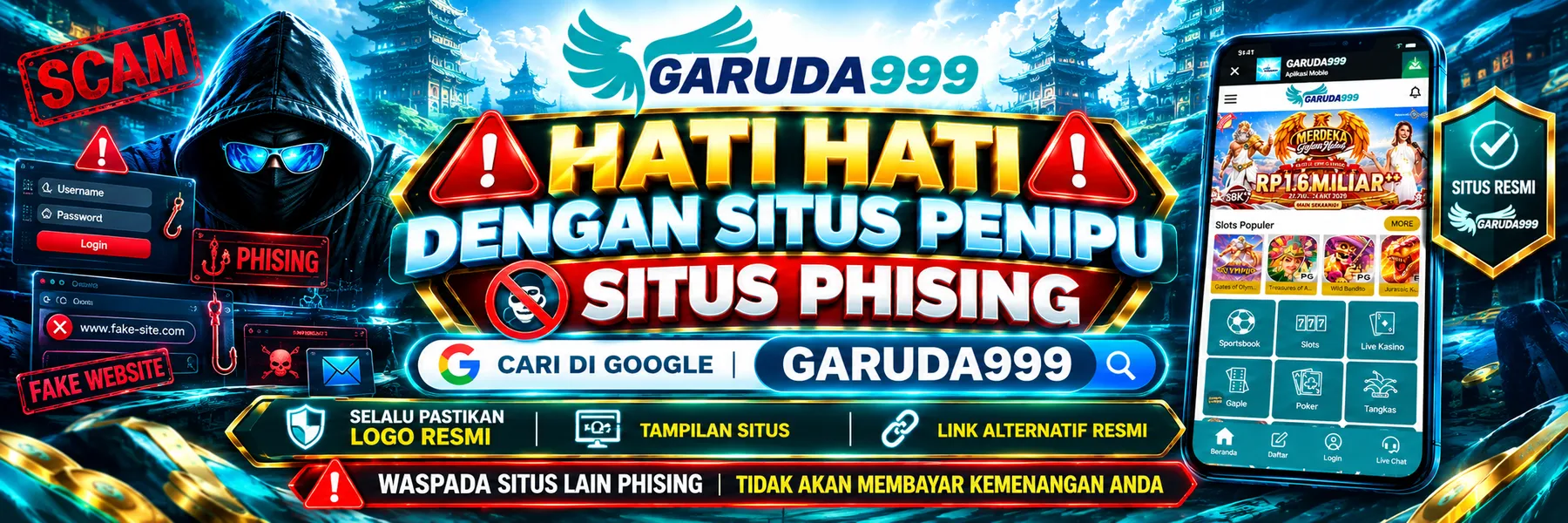 HATI HATI SITUS PHISING GARUDA999